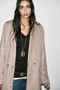 FAUX SUEDE BLAZER