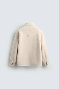 FAUX FUR EFFECT OVERSHIRT WITH POCKETS