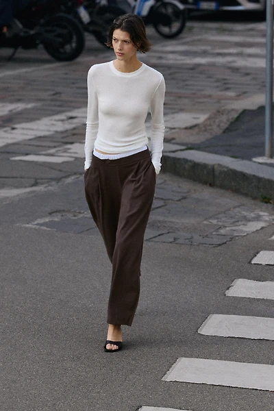 DOUBLE WAIST BARREL PANTS