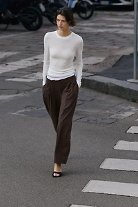 DOUBLE WAIST BARREL PANTS