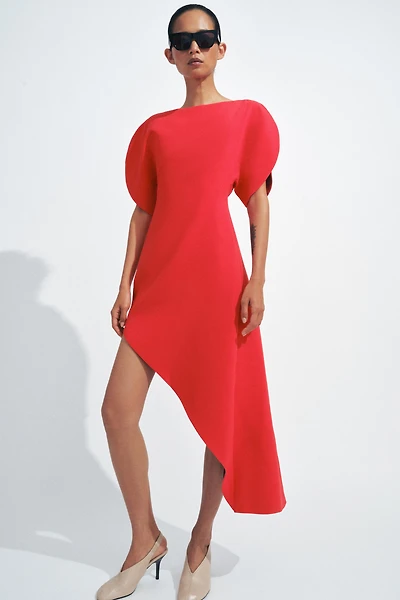 ZW COLLECTION ASYMMETRIC MIDI DRESS