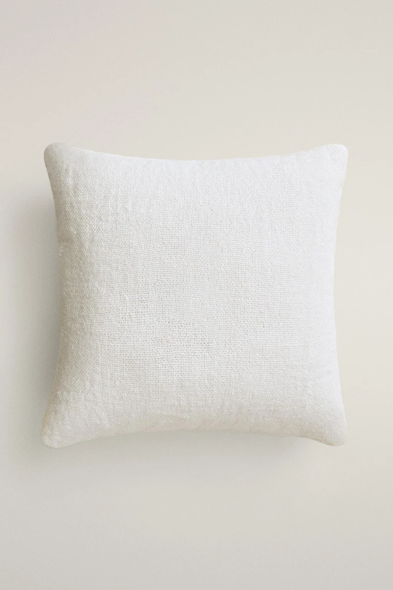 LETTER P EMBROIDERED LINEN CUSHION