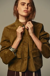 FAUX SUEDE CROPPED JACKET