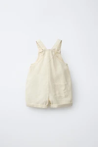 LINEN AND COTTON OVERALL SHORTS