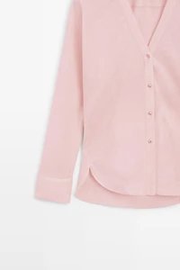 Chemise légère 100 % lin col en V