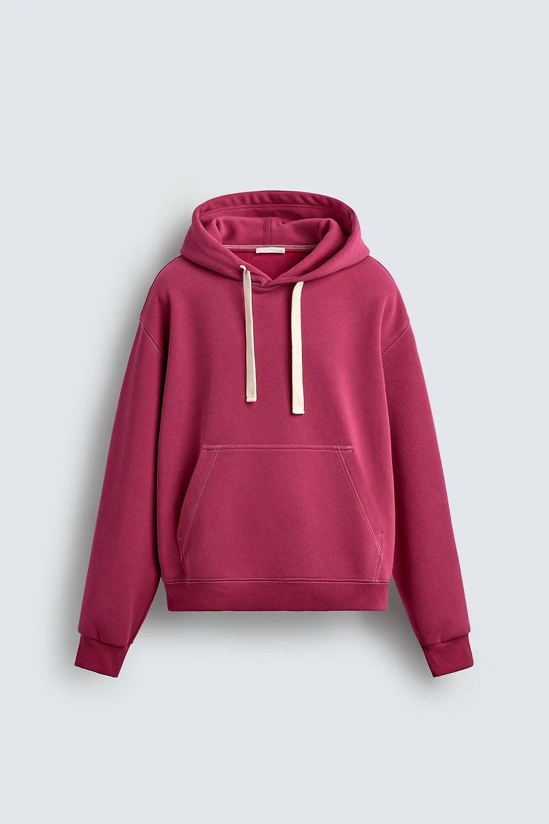 TOPSTITCHED HOODIE SWEATSHIRT