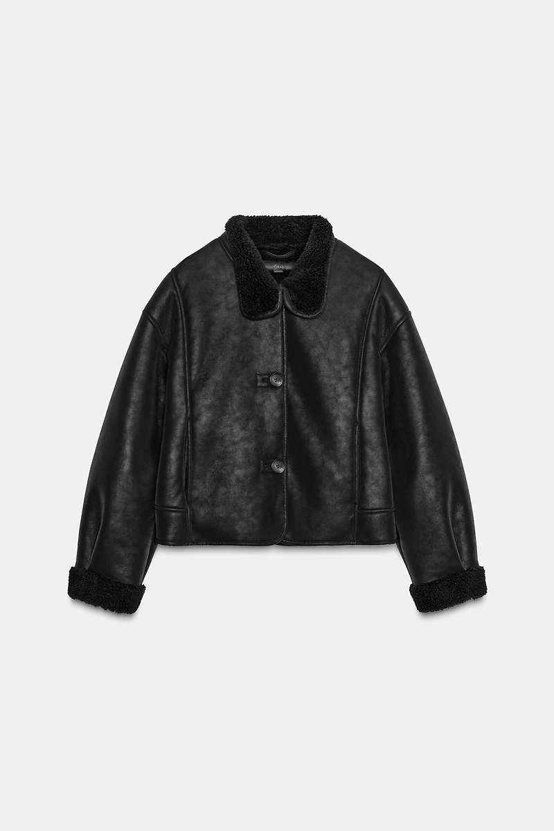 DOUBLE-FACED FAUX SUEDE JACKET