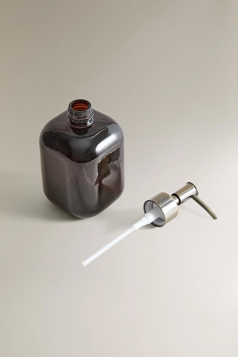 DARK GLASS SOAP DISPENSER