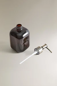 DARK GLASS SOAP DISPENSER