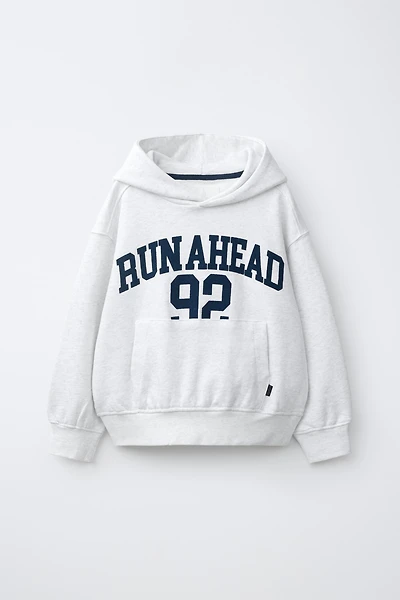 TEXT PRINT JOGGING HOODIE