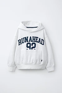 TEXT PRINT JOGGING HOODIE