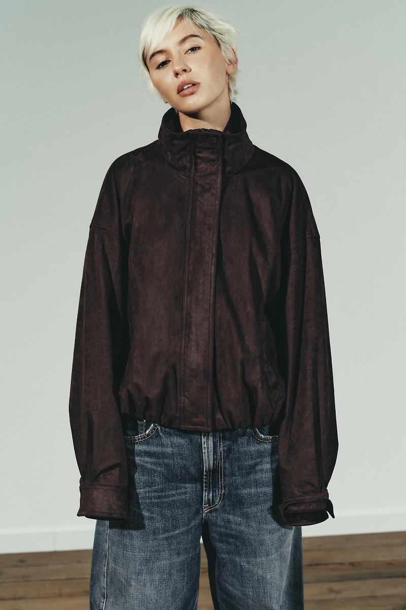 BLOUSON BOMBER EFFET DAIM