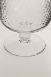CARVED GLASS GOBLET