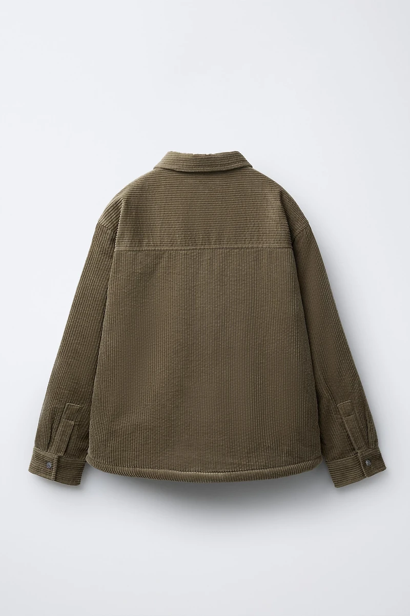FLEECE LINED CORDUROY OVERSHIRT