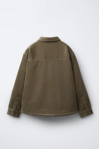 FLEECE LINED CORDUROY OVERSHIRT