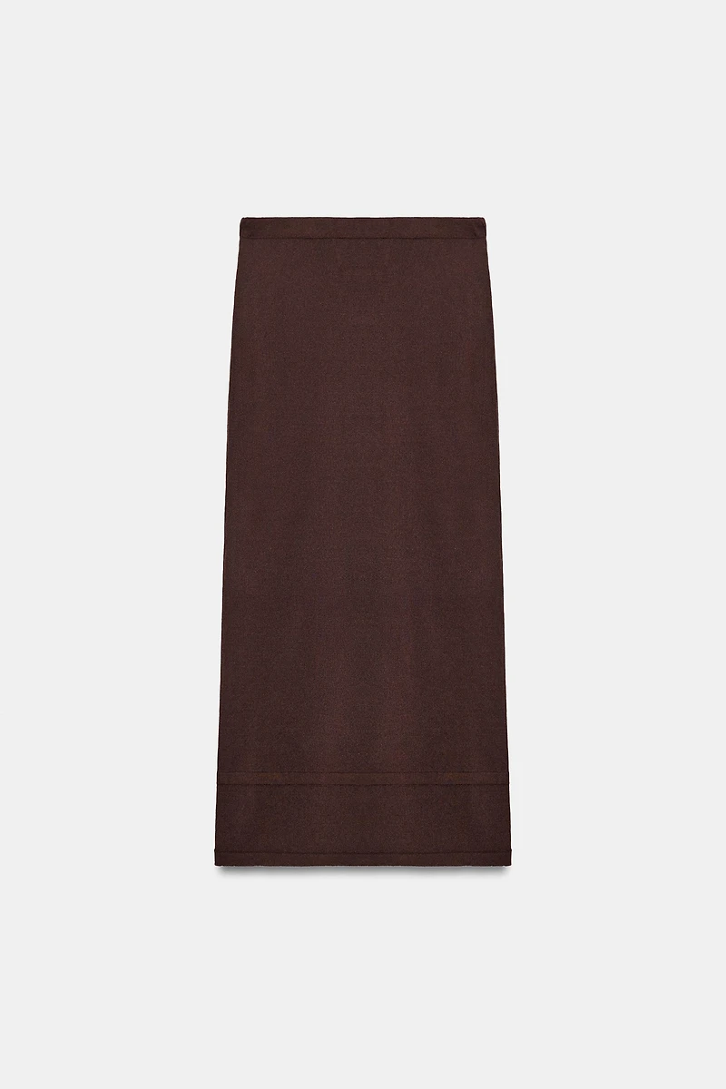 FLOWY KNIT STRAIGHT SKIRT