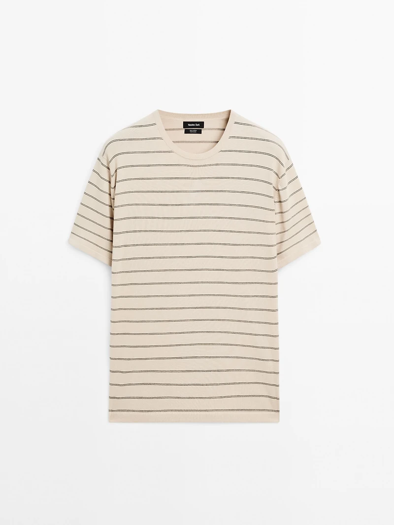 Striped lightweight knit T-shirt