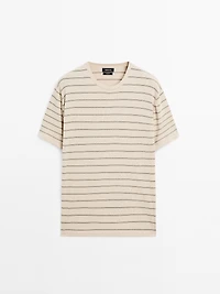 Striped lightweight knit T-shirt