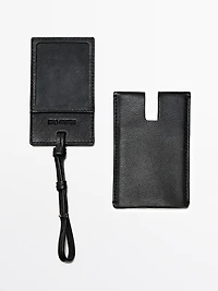 Nappa leather travel tag