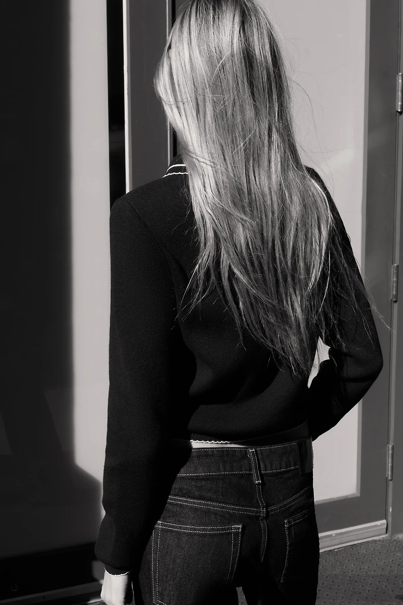 CONTRAST PIPING KNIT POLO SHIRT