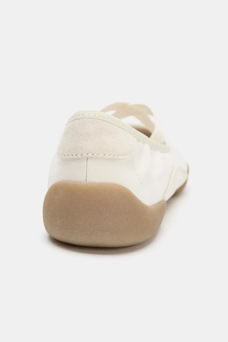 SPORTY BALLET FLATS WITH ELASTIC STRAPS