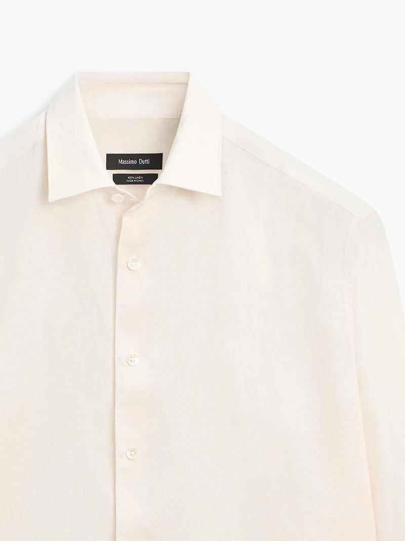 100% linen slim fit shirt