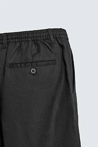 100% LINEN REGULAR FIT PANTS