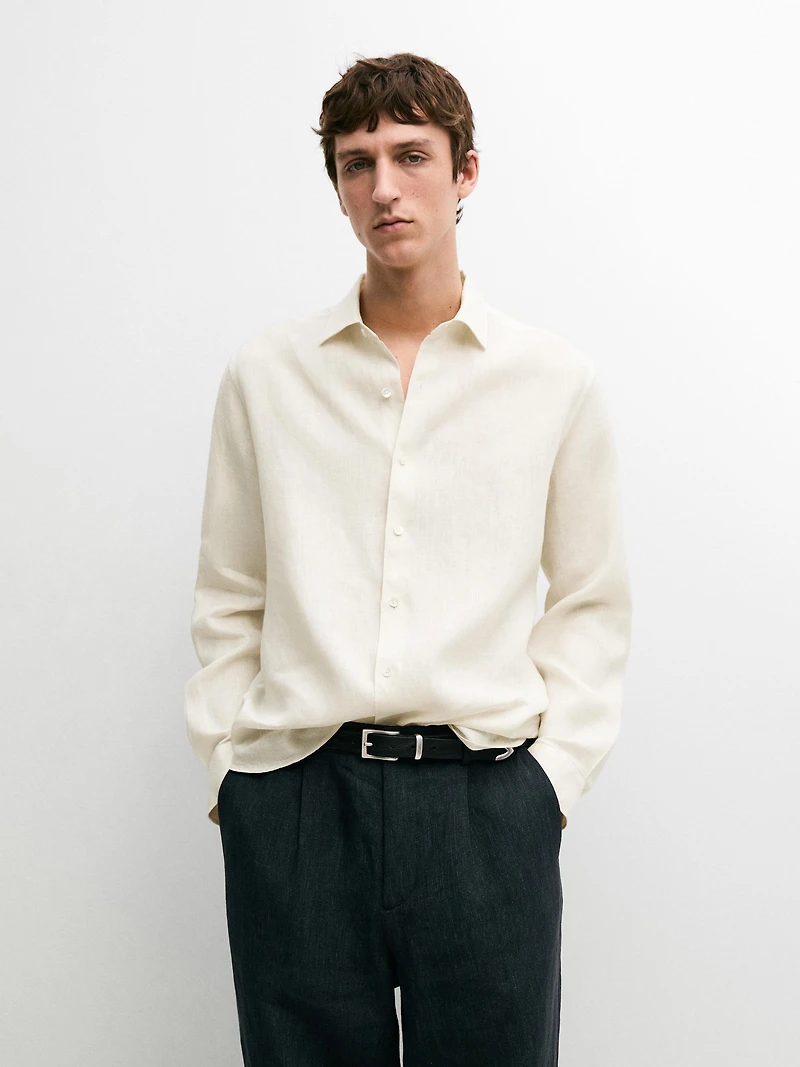 Chemise regular fit lin extra-fine