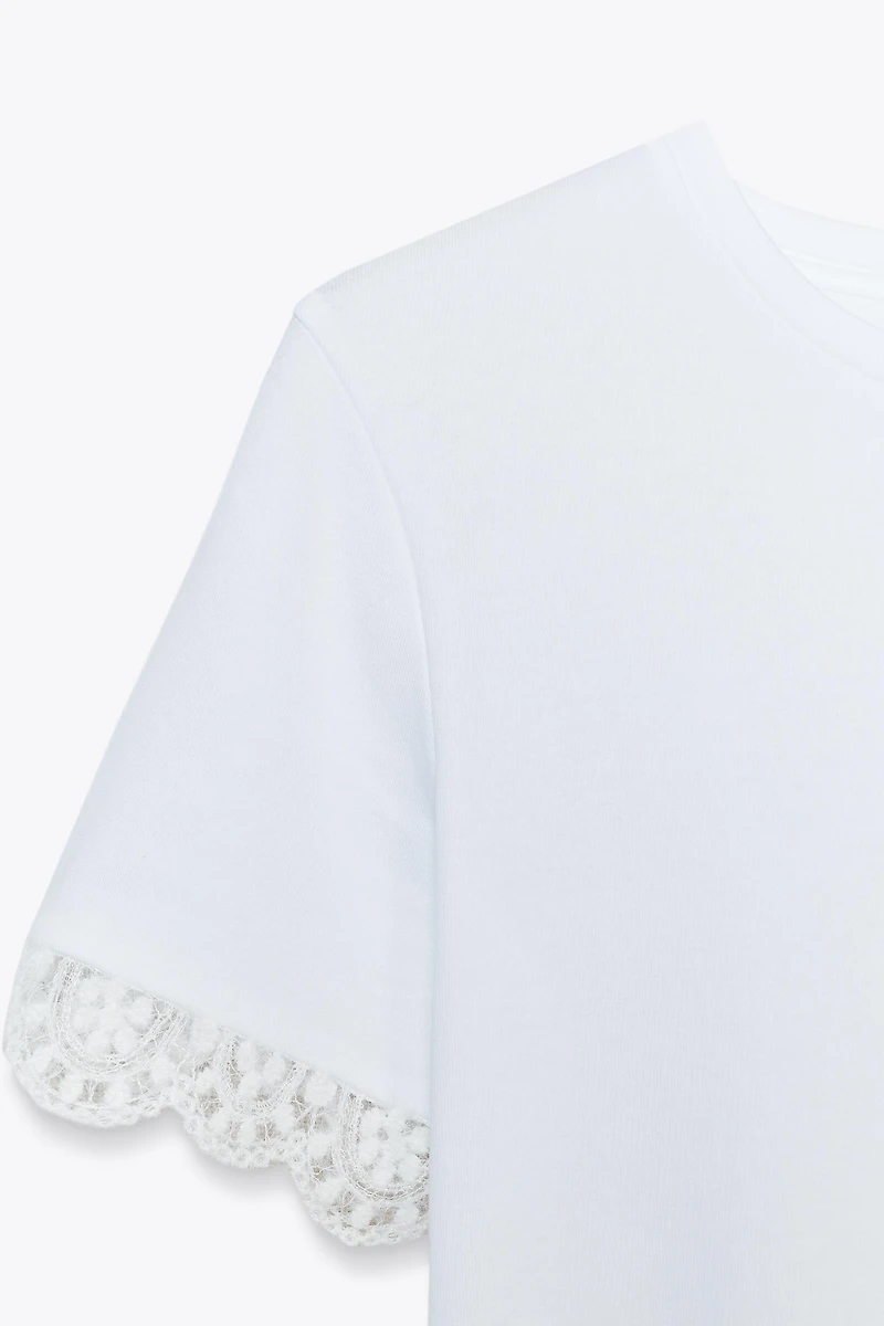 T-SHIRT DENTELLE MANCHES