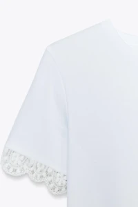 T-SHIRT DENTELLE MANCHES