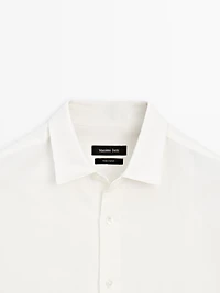 Regular fit linen blend shirt