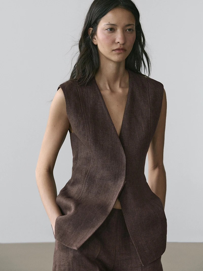 Linen suit waistcoat