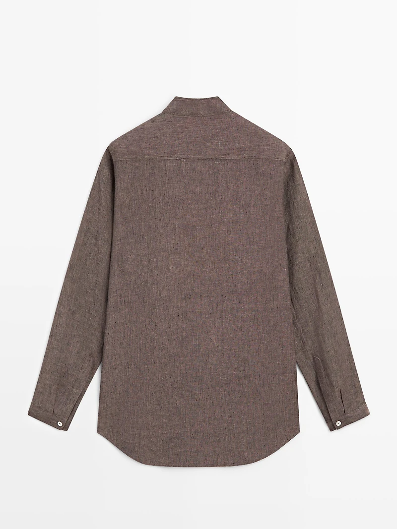 100% linen V-neck shirt