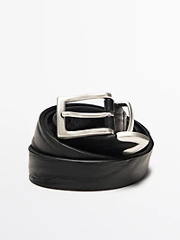 Nappa leather belt with tip detail