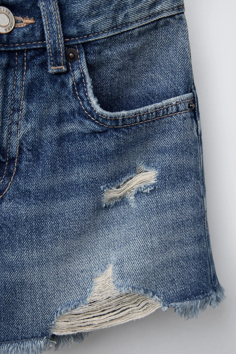 BERMUDA EN DENIM DÉCHIR