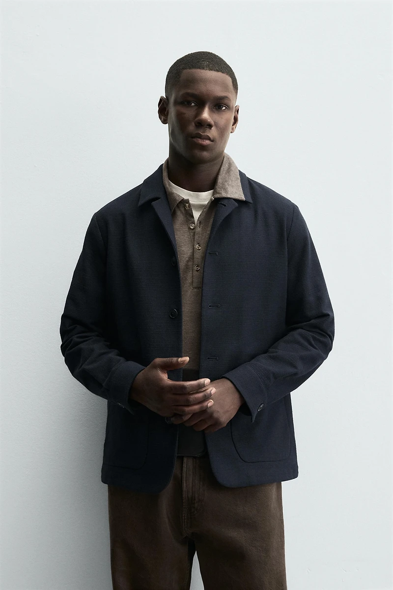 TEXTURED REGULAR FIT OVERSHIRT
