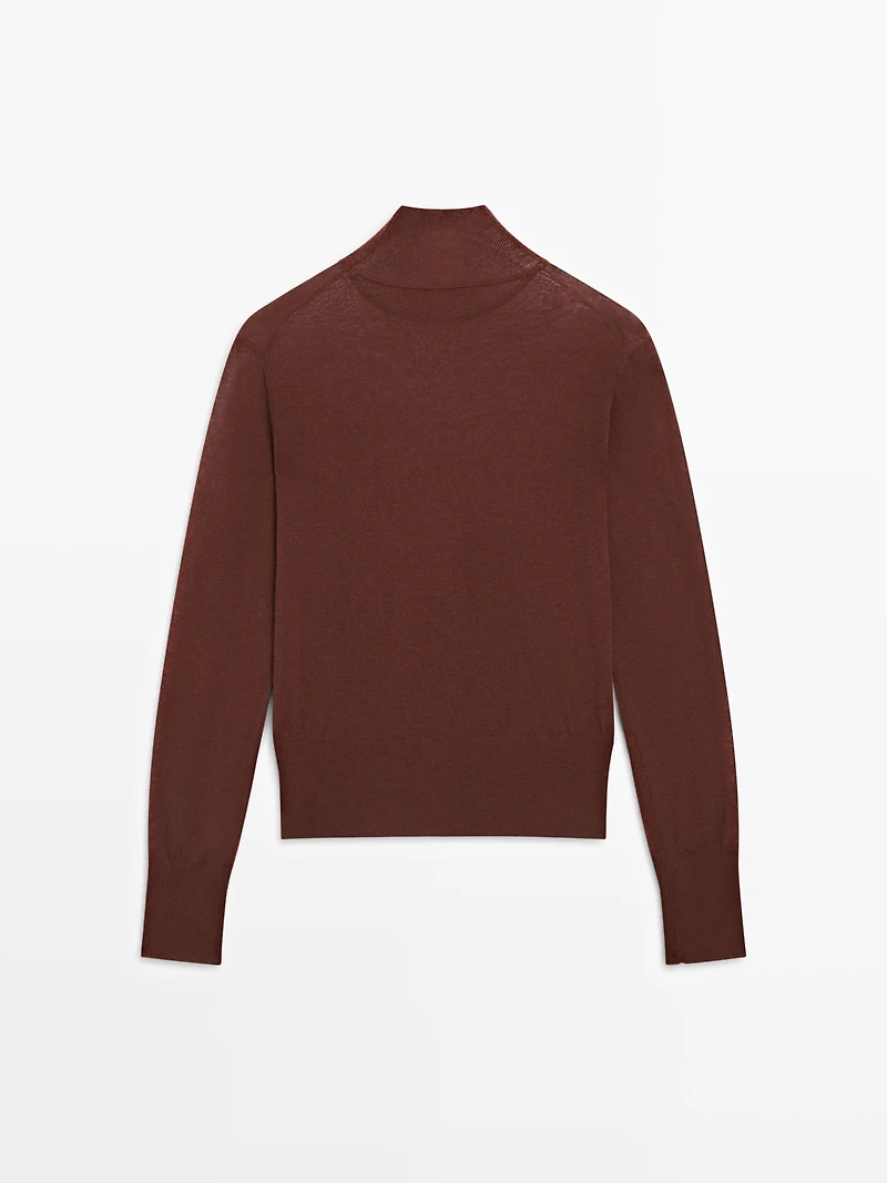 100% wool knit mock turtleneck sweater - STUDIO