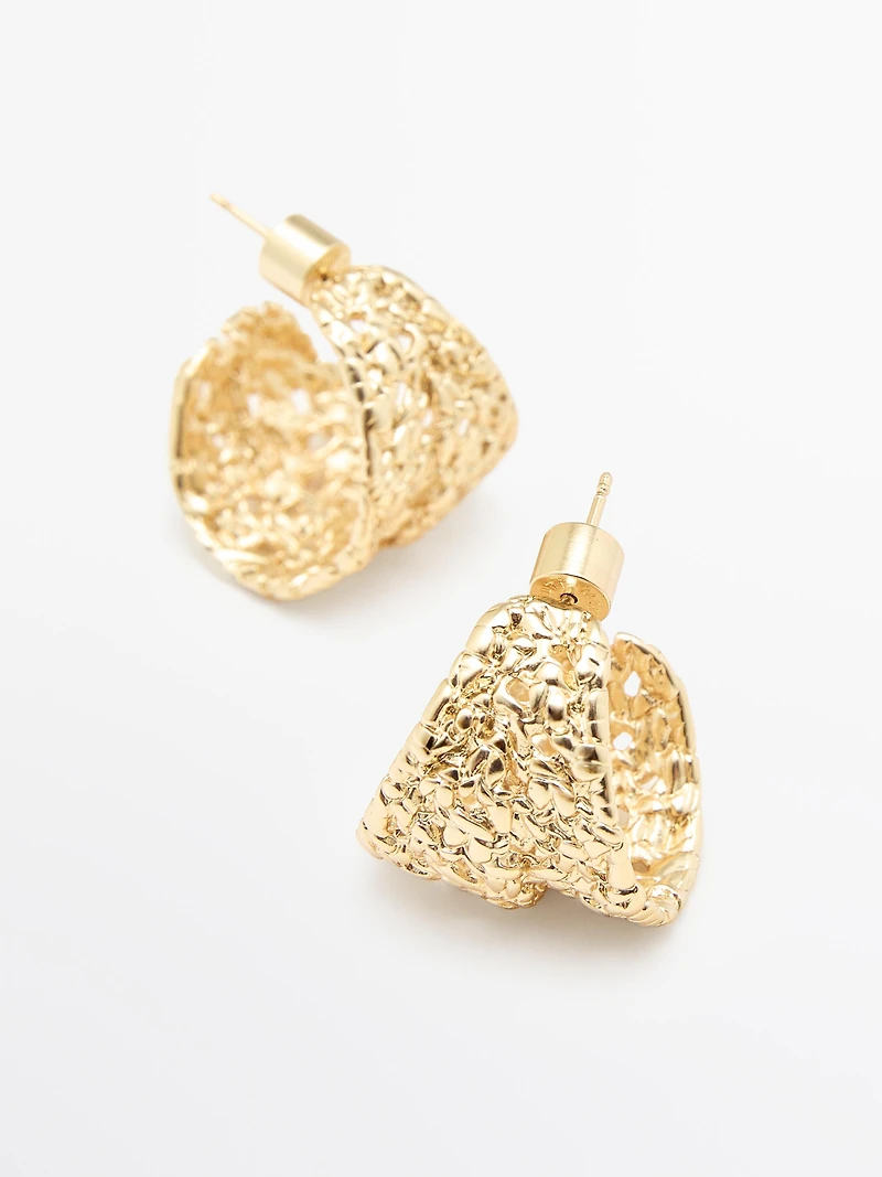 Braided textured hoop earrings