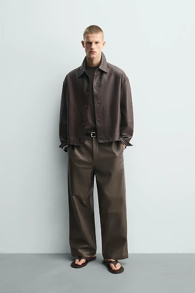 LEATHER BALLOON FIT PANTS