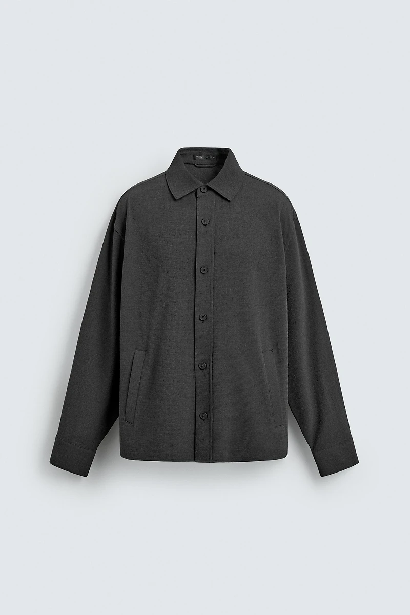 RELAXED FIT IRREGULAR TEXTURE OVERSHIRT