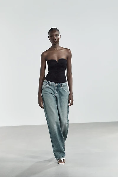 BODY BANDEAU EN POLYAMIDE À PLIS