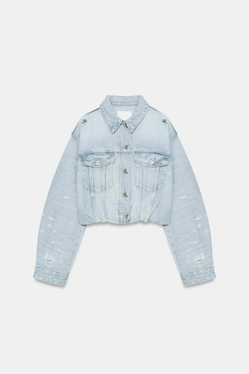 TRF RIPPED DENIM JACKET