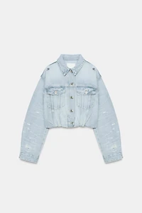 TRF RIPPED DENIM JACKET