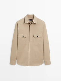 Cotton blend overshirt with pockets