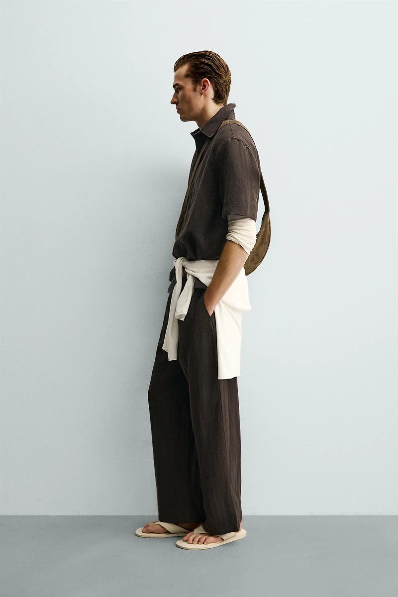 100% LINEN RELAXED FIT PANTS