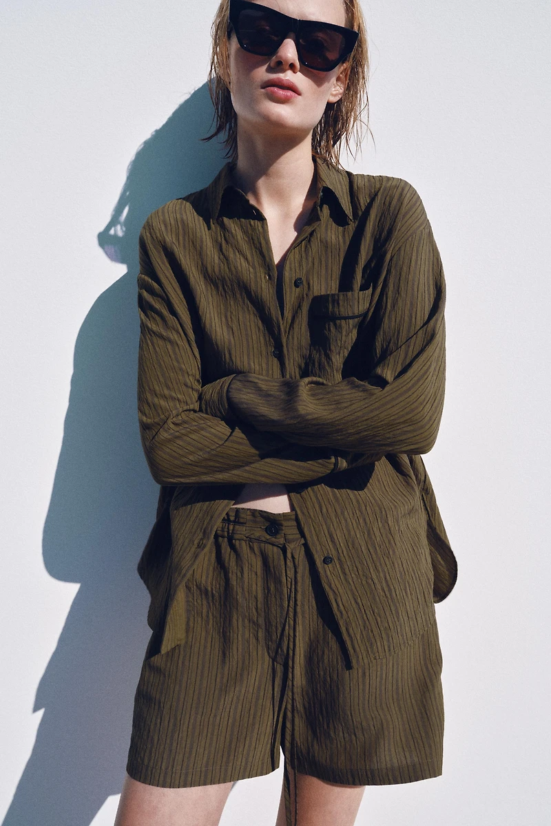 ZW COLLECTION JACQUARD STRIPED SHORTS