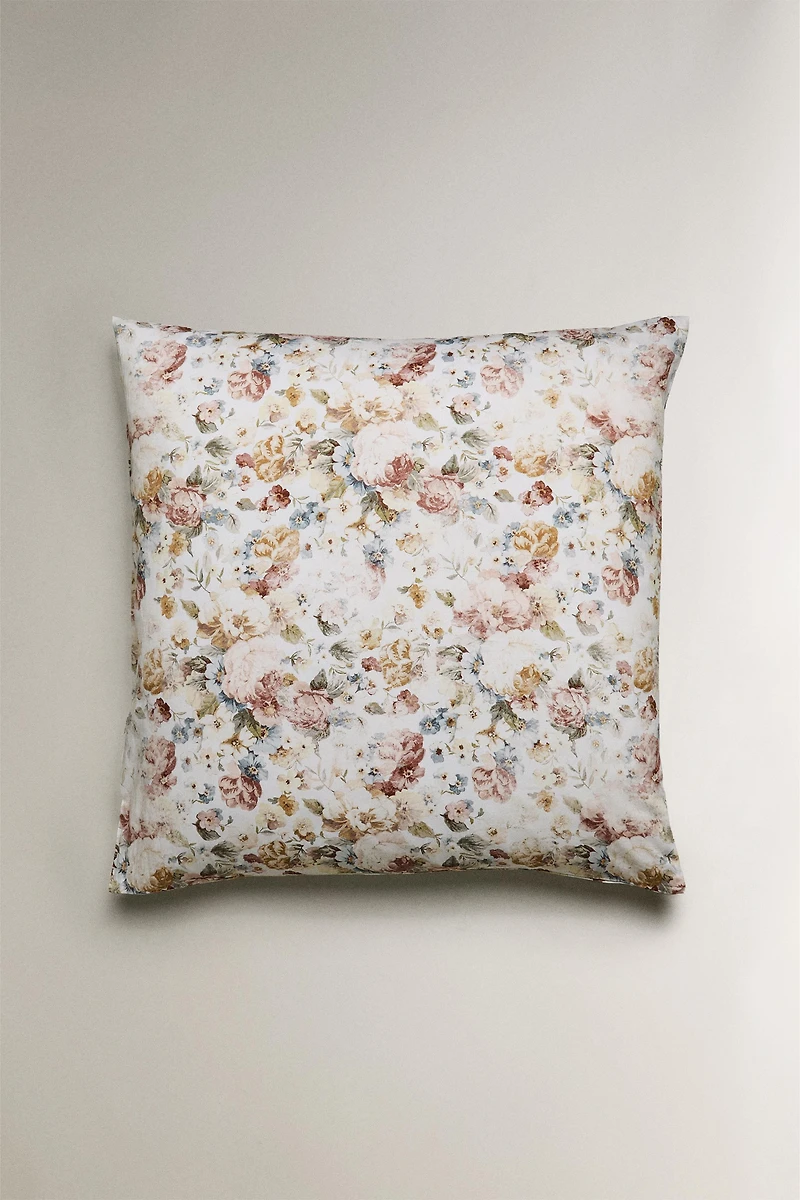 TAIE D’OREILLER SATIN FLORAL (300 FILS)