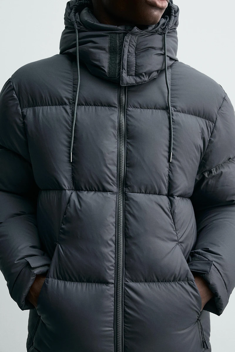 100% FEATHER WATER REPELLENT PUFFER JACKET