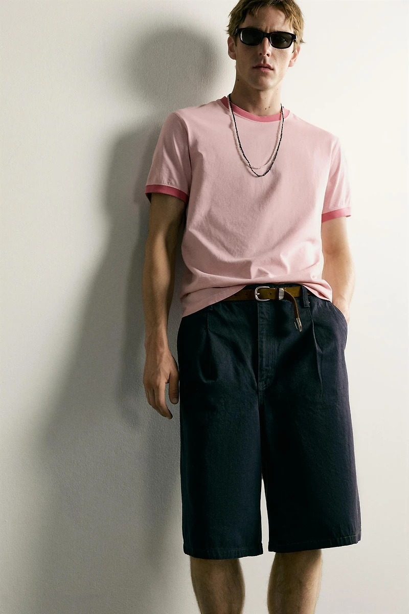 RINGER CONTRAST RIBBED REGULAR FIT T-SHIRT
