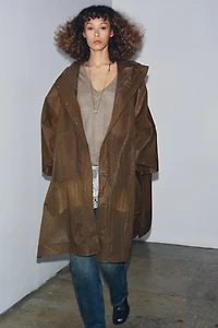 OVERSIZED CAPE PARKA WITH HOODIE ZW COLLECTION